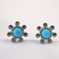 Bluekey Silver925 Turquoise Synthetic Earrings 250212-20 (31194306A)