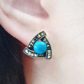 Bluekey Silver925 Turkish Jade Synthetic Earrings 250212-17 (31194310A)