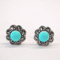 Bluekey Silver925 Turquoise Synthetic Earrings 250212-14 (31194313A)
