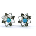 Bluekey Silver925 Turquoise Synthetic Earrings 250212-12 (31194315A)