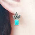 Bluekey Silver925 Turquoise Synthetic Earrings 250212-08 (31194320A)