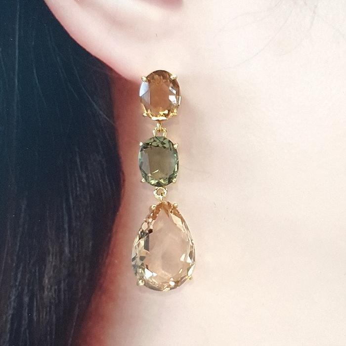 Bluekey A-rank party Huang Shuzheng synthetic stone earrings 250212-04 (31194324A)