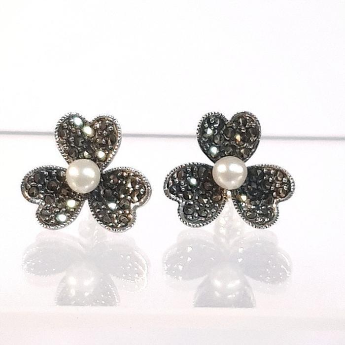 Bluekey Silver925 Freshwater Pearl Gem Earrings 250301-17 (31489199A)
