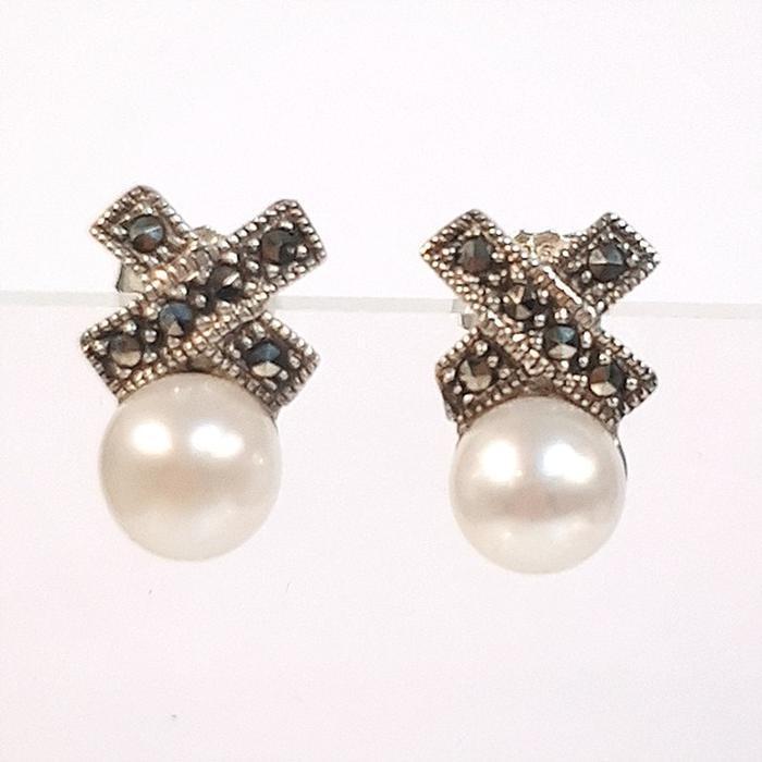 Bluekey Silver925 Freshwater Pearl Gem Earring 250301-16 (31489200A)