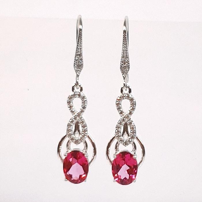 BlueKe AA-grade Pink Topaz Rough Earring 250301-08 (31489204A)