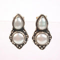 Bluekey A-grade antique cultured pearl drop earrings 250301-10 (31489205A)