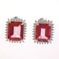 Bluekey AAA Pink Tourmaline Raw Earrings 250301-04 (31489206A)