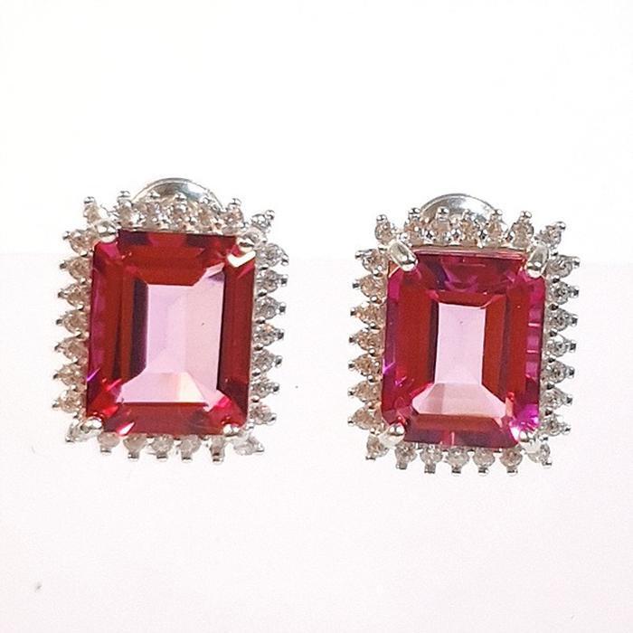 Bluekey AAA Pink Tourmaline Raw Earrings 250301-04 (31489206A)