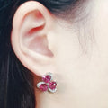 Bluekey AA-grade flower pink topaz earrings 250301-06 (31489207A)