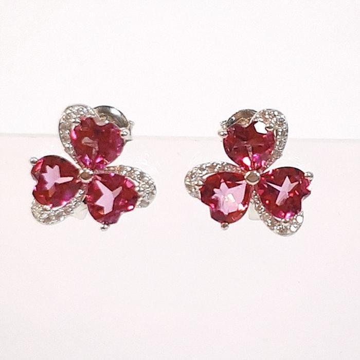 Bluekey AA-grade Pink Topaz Rough Earring 250301-09 (31489208A)
