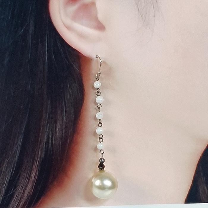 Bluekey Silver925 Synthetic Pearl Earrings 250302-16 (31539832A)