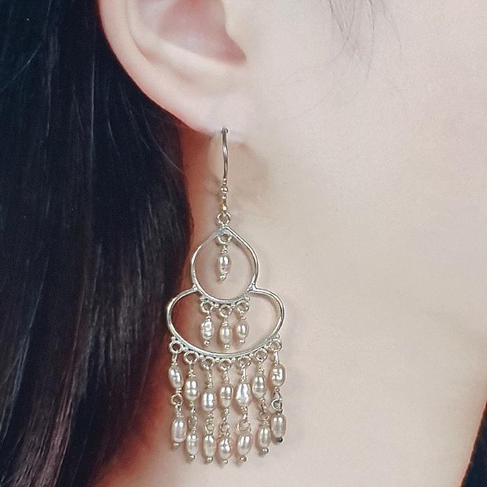 Bluekey Silver925 Pearl Raw Earrings 250302-10 (31539857A)