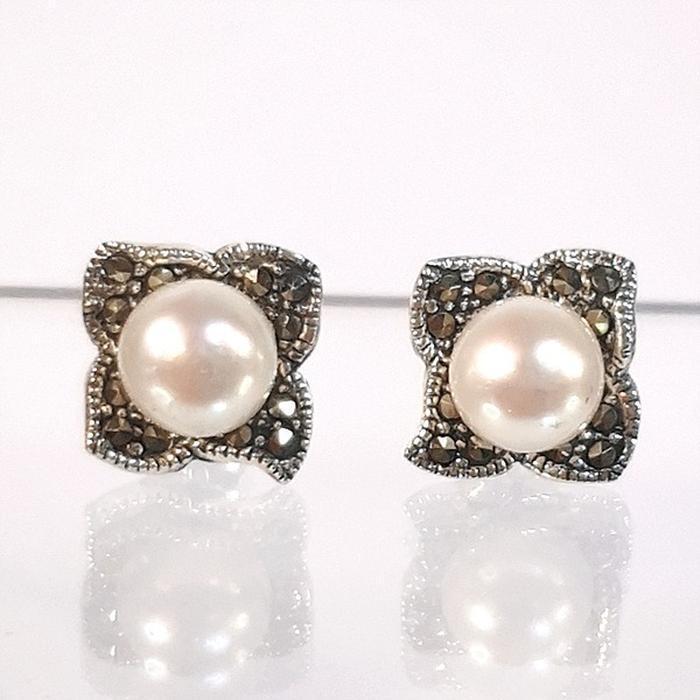 Bluekey Silver925 Antique Pearl Raw Earring 250302-07 (31539866A)
