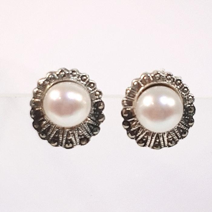 Bluekey Silver925 Freshwater Pearl Gem Earring 250302-01 (31539878A)