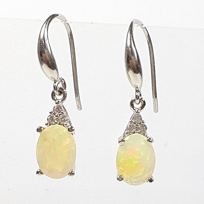 Bluekey AA-grade milk opal rough earrings 250310-24 (32591204A)