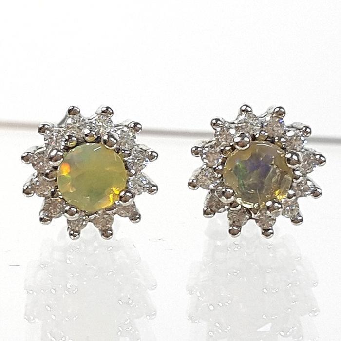 Bluekey B-grade milk opal rough earings 250310-22 (32591208A)