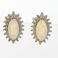 Bluekey A-Class Elliptical Milk Opal Gem Earrings 250310-20 (32591209A)