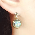 Bluekey Silver925 Milk Opal Synthetic Earrings 250310-13 (32591226A)