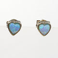 Bluekey Silver925 Heart Opal Synthetic Earrings 250310-10 (32591230A)