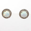 Bluekey Silver925 Milk Opal Synthetic Earring 250310-11 (32591235A)