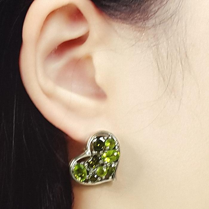 Bluekey Silver925 Peridot Synthetic Earrings 250310-09 (32591238A)