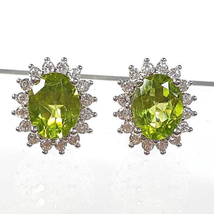 Bluekey AAA-grade Green Peridot Rough Earring 250309-20 (32591247A)