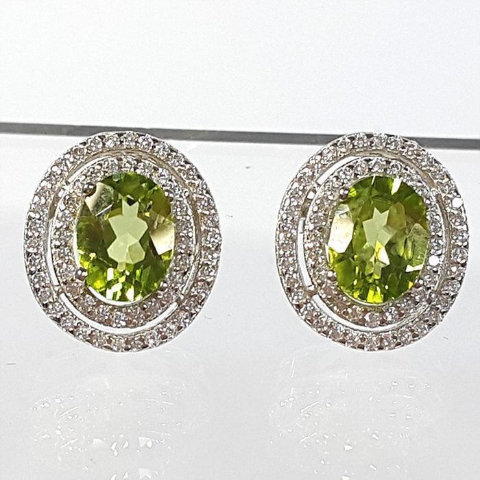Bluekey AA-grade Green Peridot Rough Earrings 250309-19 (32591249A)