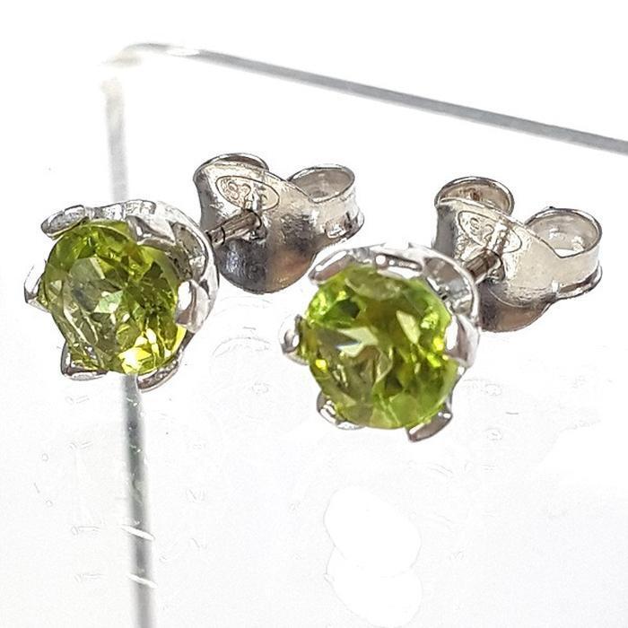 Bluekey A-grade Green Peridot Raw Stone Earrings 250309-15 (32591253A)