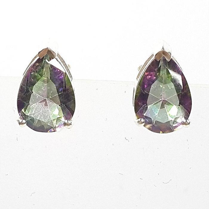 Bluekey A water bubble mystic topaz rough earring 250309-07 (32591275A)