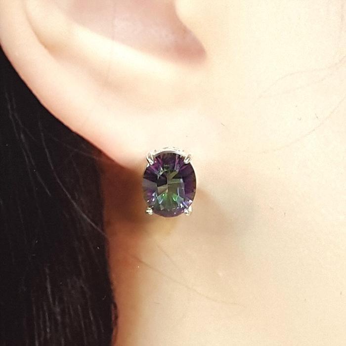 Bluekey A Tower Mistic Topaz Raw Earring 250309-06 (32591276A)