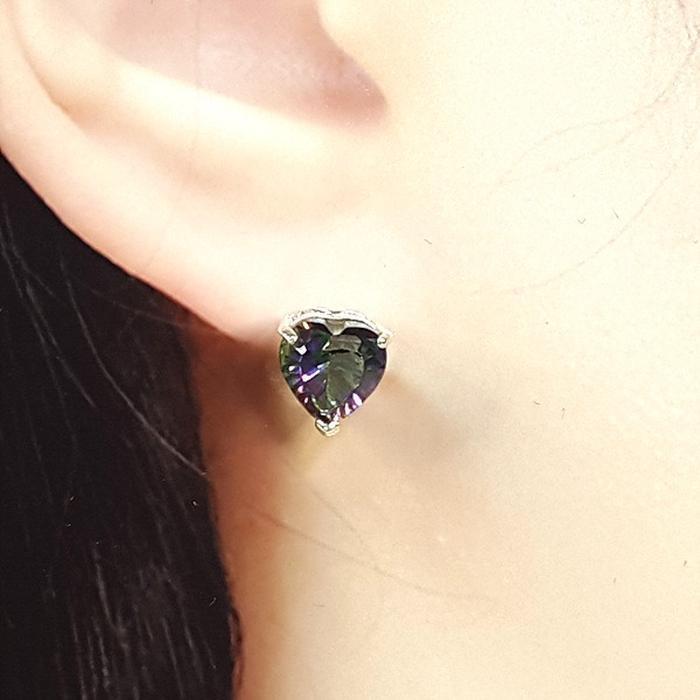 Bluekey Aheart MysticTopaz Raw Earring 250309-04 (32591277A)