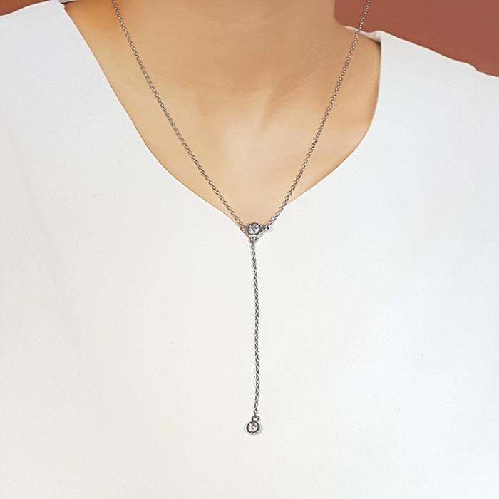 Bluekey A-grade Silver925 Diamond Cut Cubic Necklace 250402-11 (32921056A)