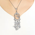 Bluekey A-grade Silver925 Diamond Cut Cubic Pendant Necklace 250402-01 (32921058A)