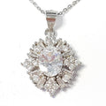 Bluekey A-grade silver 925 diamond-cut cubic pendant necklace 250401-19 (32921065A)
