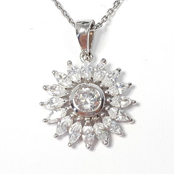 Bluekey A-grade silver 925 diamond cut cubic necklace 250401-13 (32921068A)