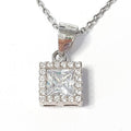 Bluekey A-grade silver 925 diamond cut cubic pendant necklace 250401-21 (32921072A)
