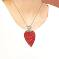 Bluekey A-grade silver antique muslin pendant rough gemstone necklace 250401-01 (32921079A)