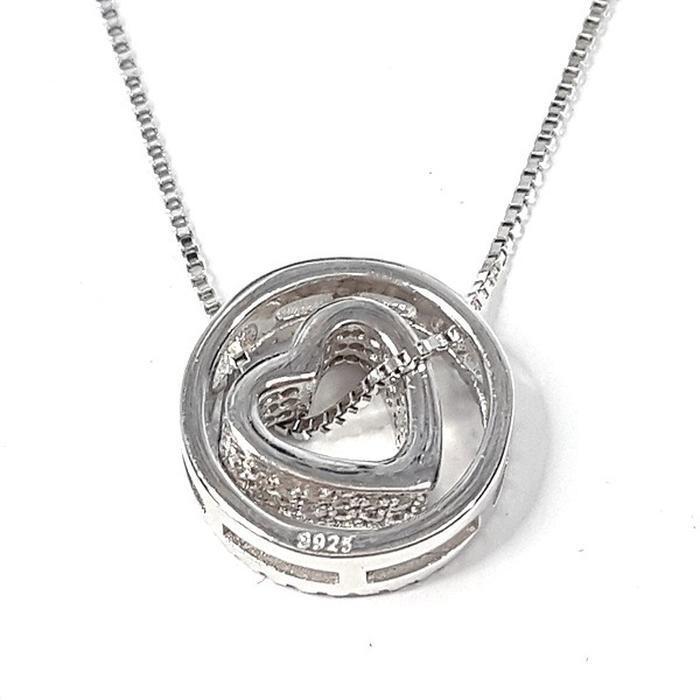 Bluekey A-grade silver925 diamond cut heart necklace 250402-07 (32921086A)