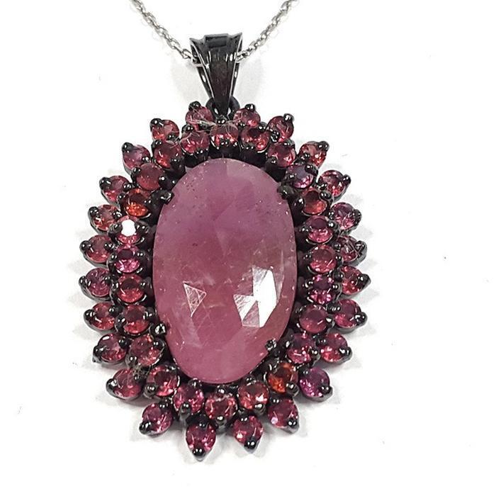 Bluekey A-grade antique semi-transparent ruby pendant 250404-12 (33095373A)