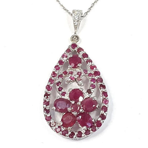 A-class flower emerald ruby pendant from Bluekey 250404-09 (33095377A)