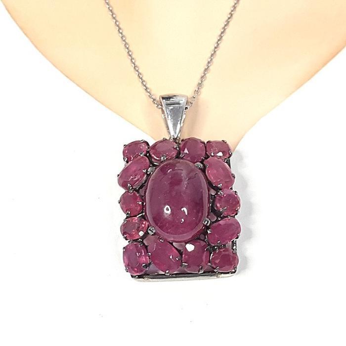 Bluekey AA-grade Bigantique Red Ruby Gem Pendant 250404-15 (33095379A)