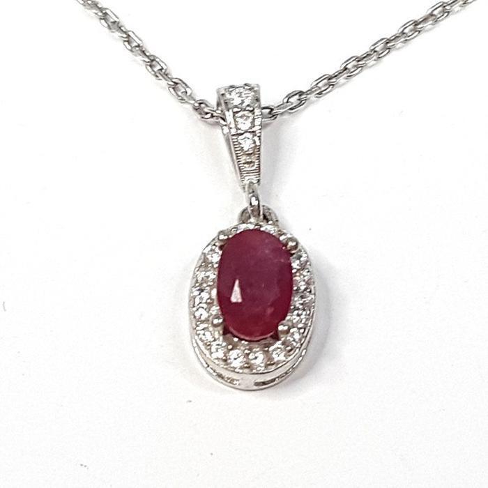 Bluekey A-rank Mini Red Ruby Raw Gem Necklace 250404-01 (33095384A)