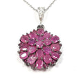 Bluekey AA-grade flower light pink ruby pendant 250404-06 (33095389A)
