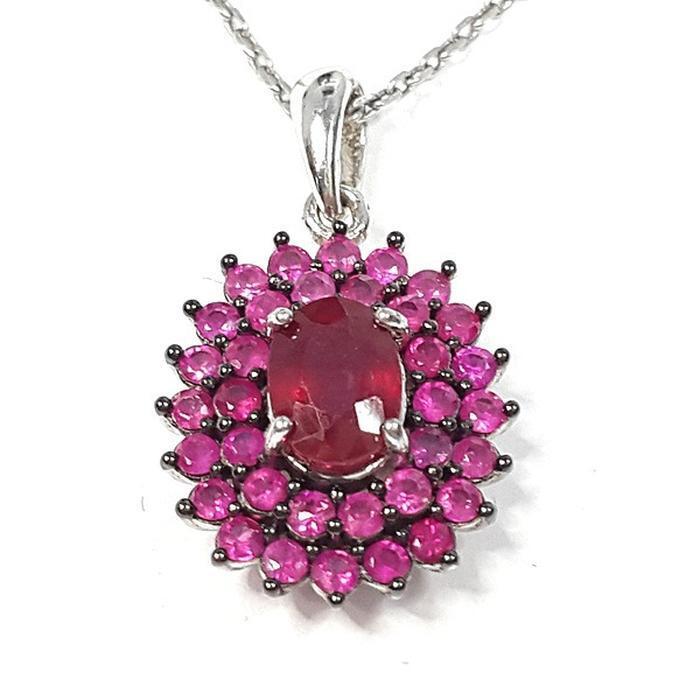 Bluekey AA Grade Garnet Pendant Blood Ruby Gemstone 250404-03 (33095390A)