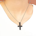 Bluekey A-grade Mini Crucifix Cultured Pearl Necklace 250403-17 (33095393A)