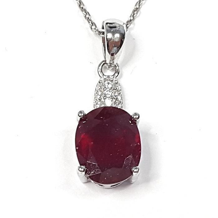 Bluekey AAA Grade Simple Red Ruby Gem Pendant 250403-22 (33095395A)