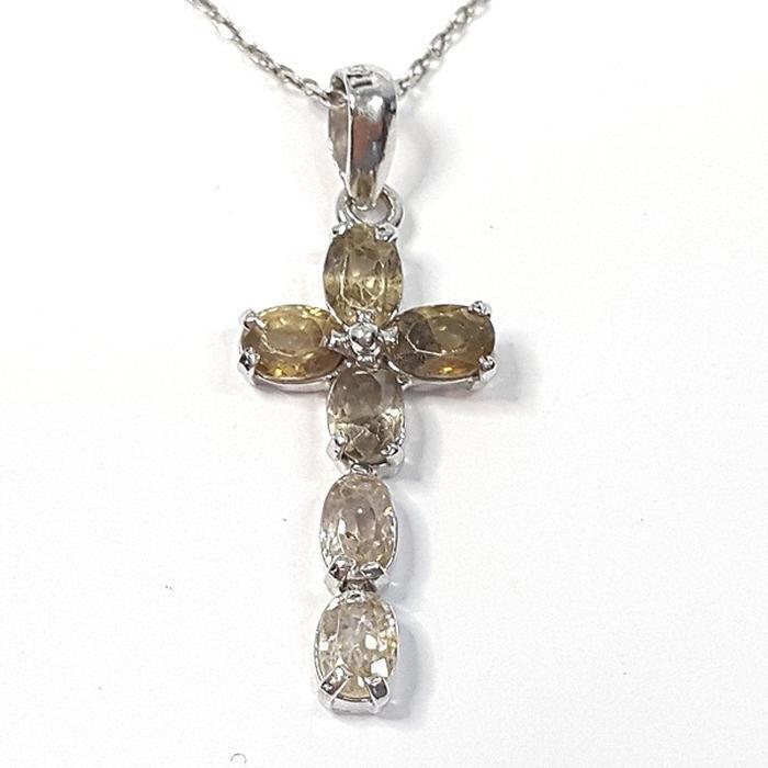 Bluekey A-rank cross transparent pendant necklace 250403-12 (33095404A)