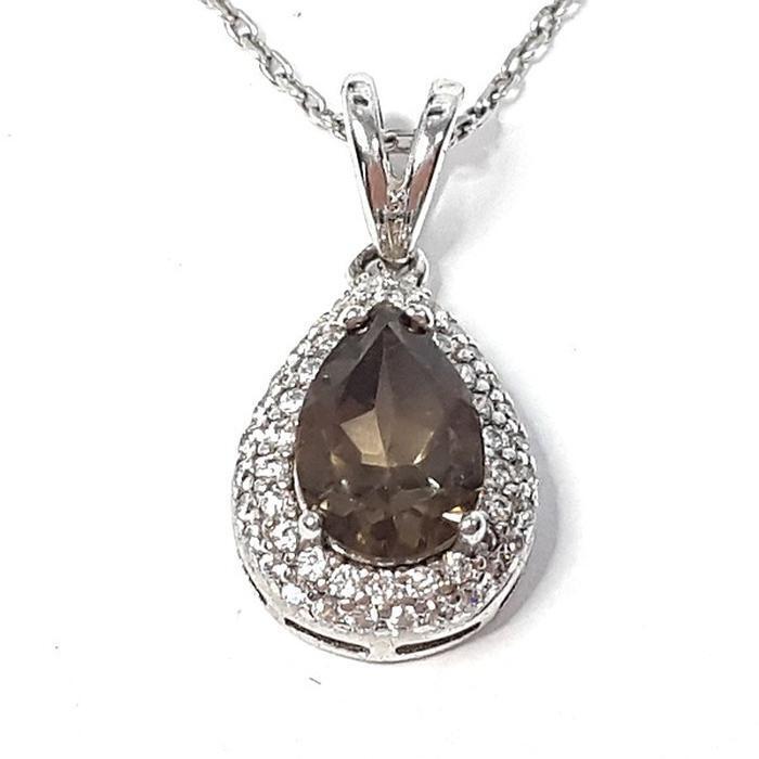 Bluekey A-grade waterdrop pendant gemstone necklace 250403-02 (33095410A)
