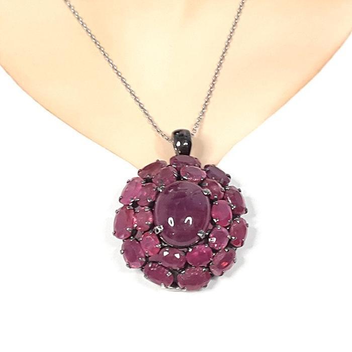 Bluekey A-grade masterpiece pink rubin gem necklace 250404-10 (33096039A)