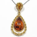 Bluekey AAA-grade brown gourd raw stone necklace 250406-20 (33110855A)